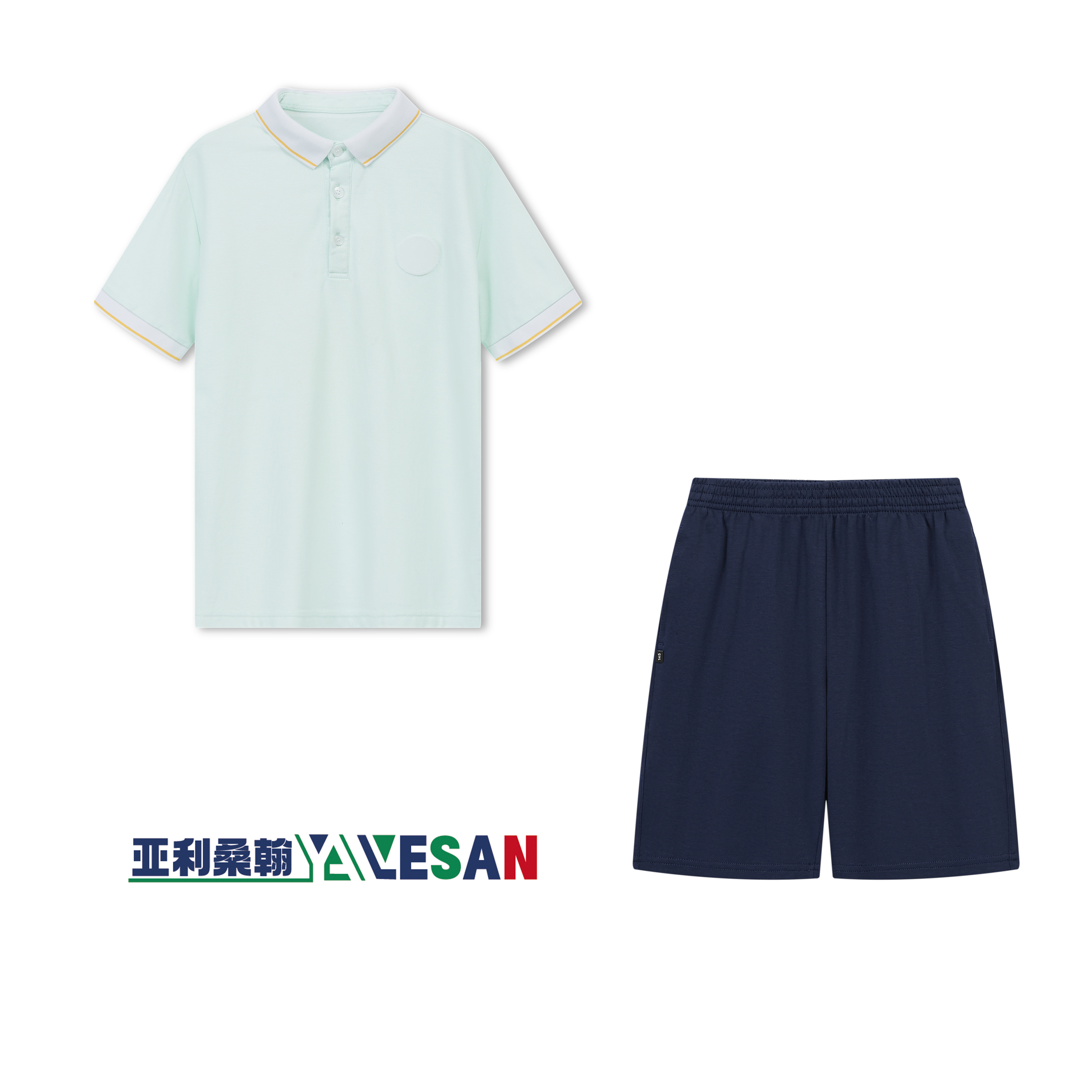 南昌珠市学校学生珠地棉夏装T恤校服套装