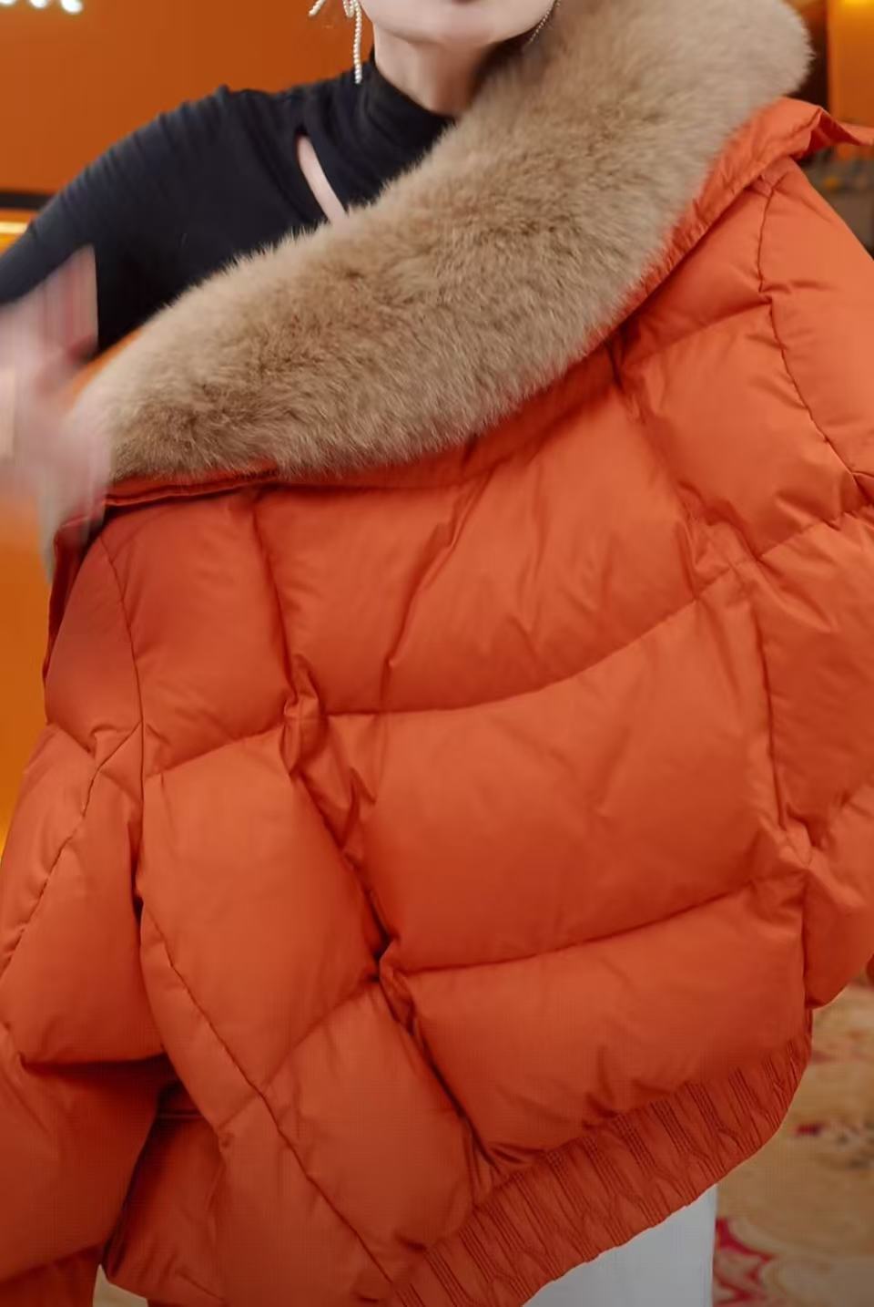 AQ-时尚气质大毛领羽绒服外套