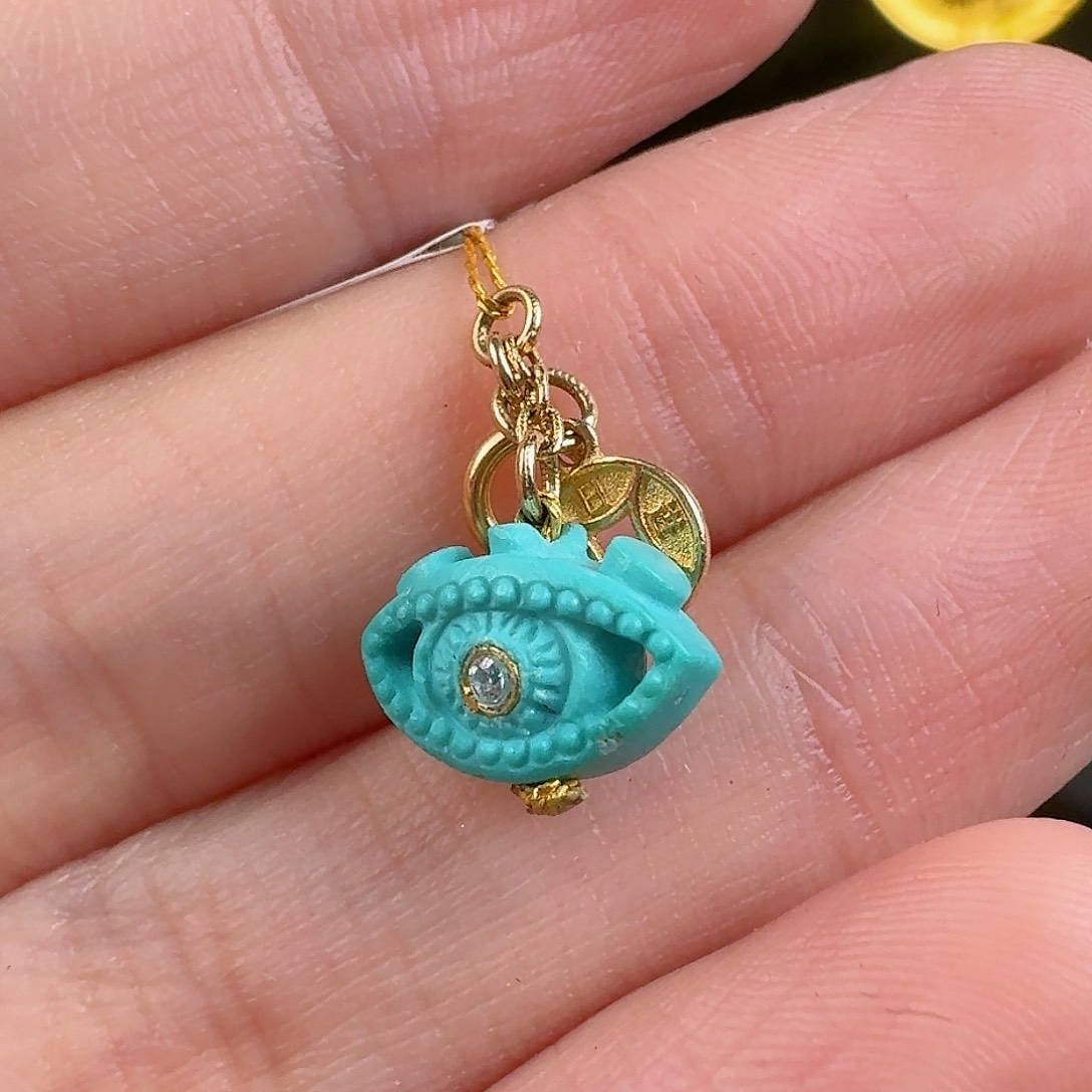 绿松石珠宝奇石18K金镶嵌