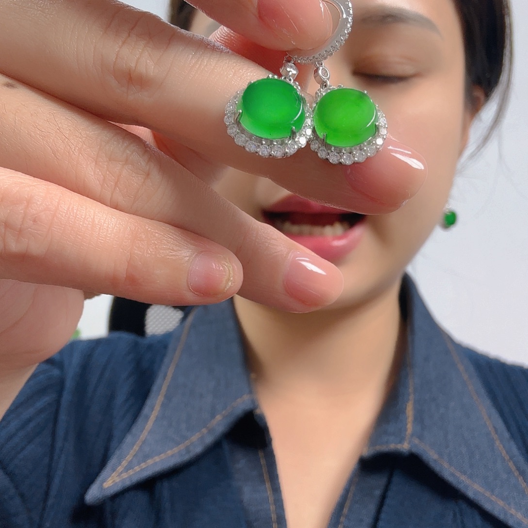 翡翠银S925镶嵌吊坠(不含链)