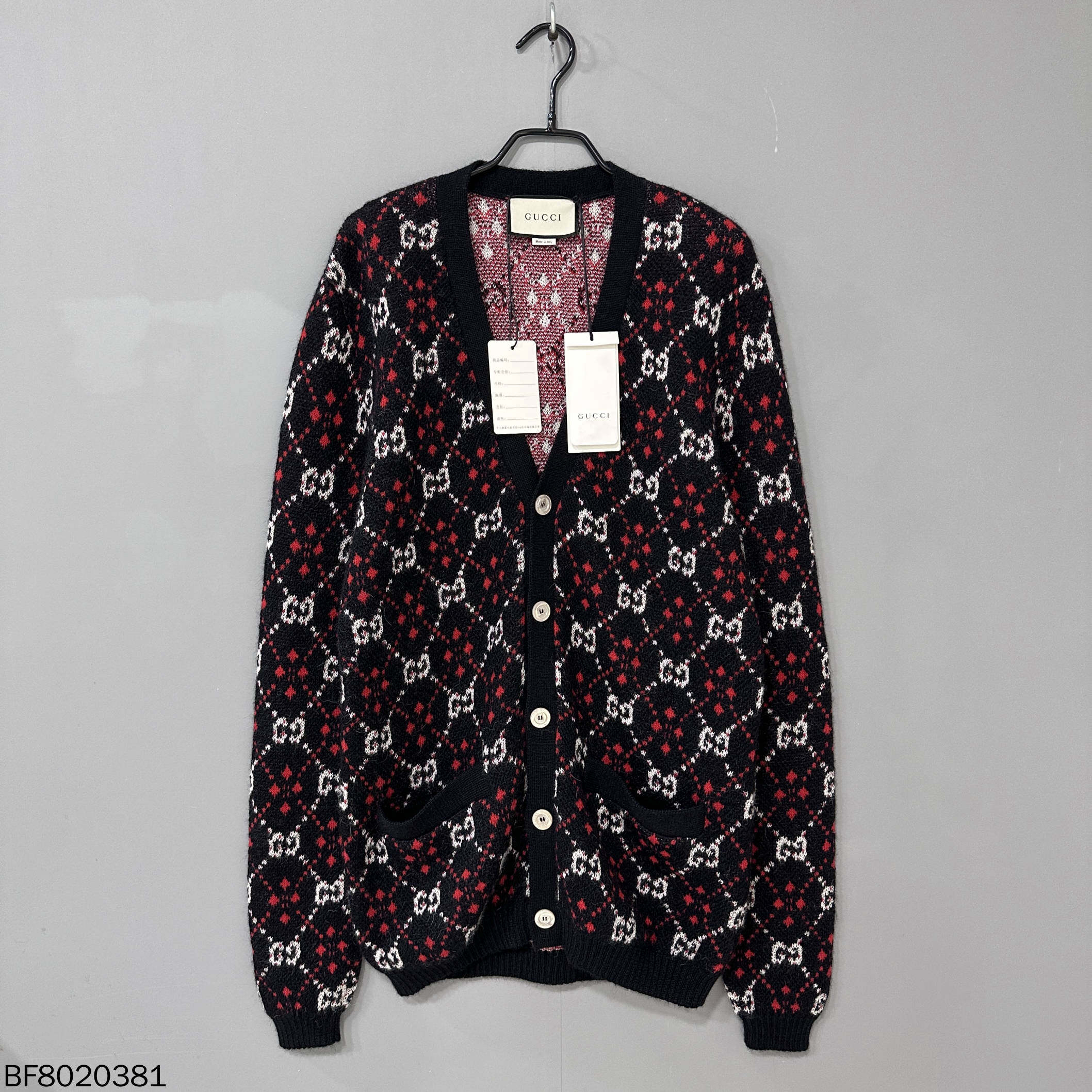 未使用 GUCCI/古驰 老花满印针织开衫/s码/20381