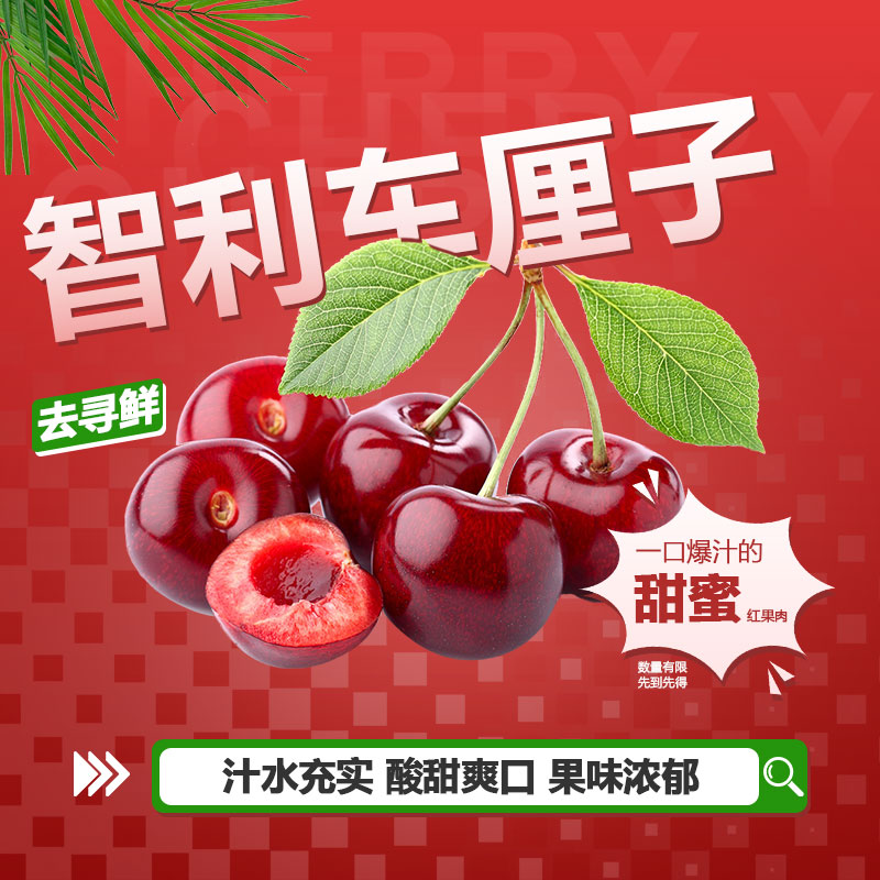 海运桑提娜智利进口车厘子斤顺丰包邮J-3J 内附果径卡2500g