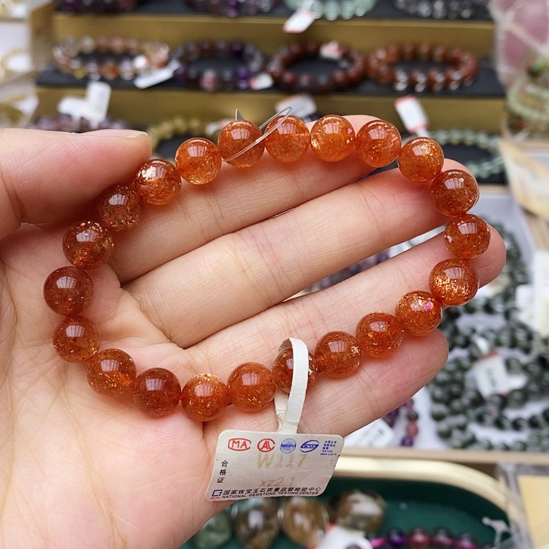 未镶嵌手链长石W117 太阳石 9m+