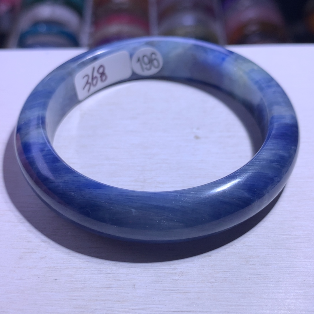 银S925镶嵌手镯水晶蓝晶58.5圈196