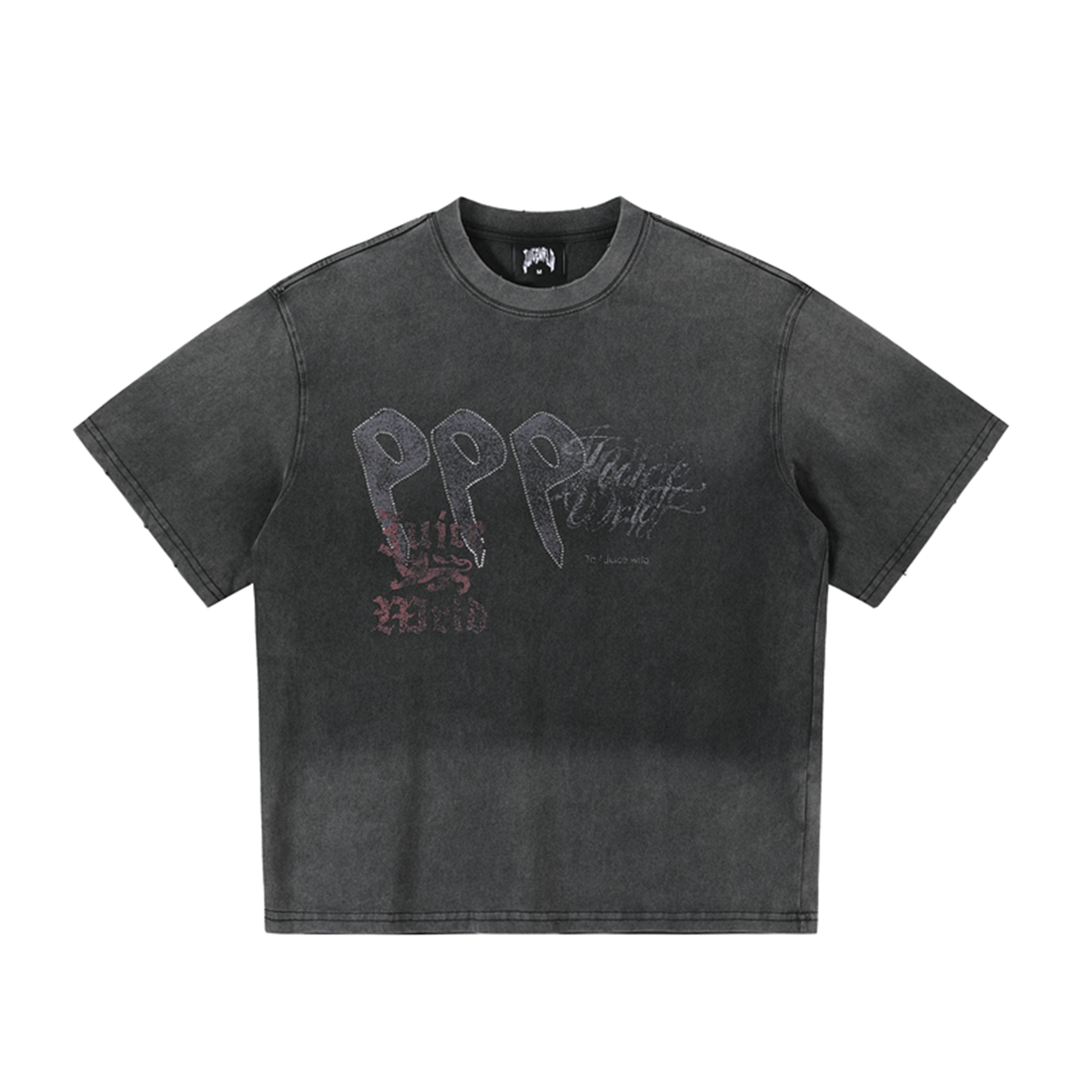 JuiceWrld 25SS 999水钻雄狮 洗水短袖