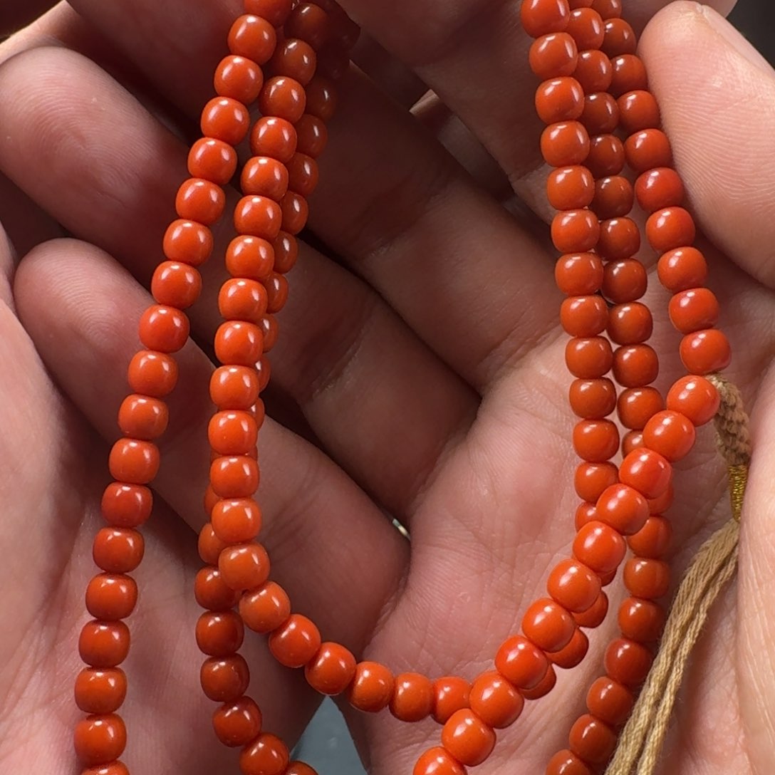 南红玛瑙柿子红长链5.4mm未镶嵌?****?
