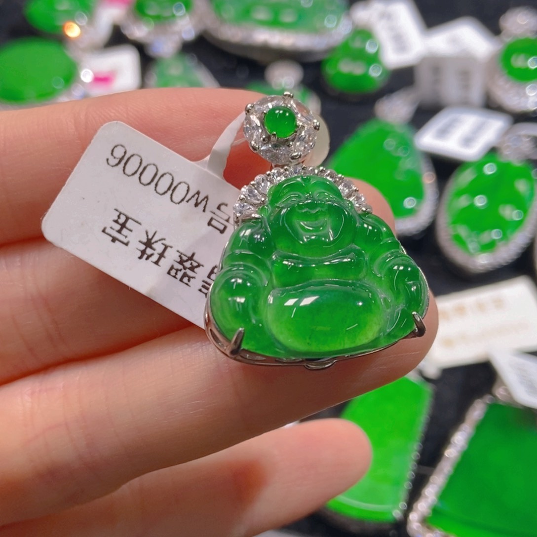 翡翠吊坠(不含链)银S925镶嵌