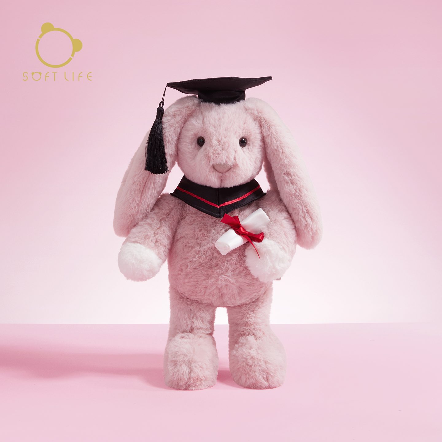 SOFT life兔子玩偶毛绒玩具睡觉抱学士帽毕业玩偶娃娃生日礼物女