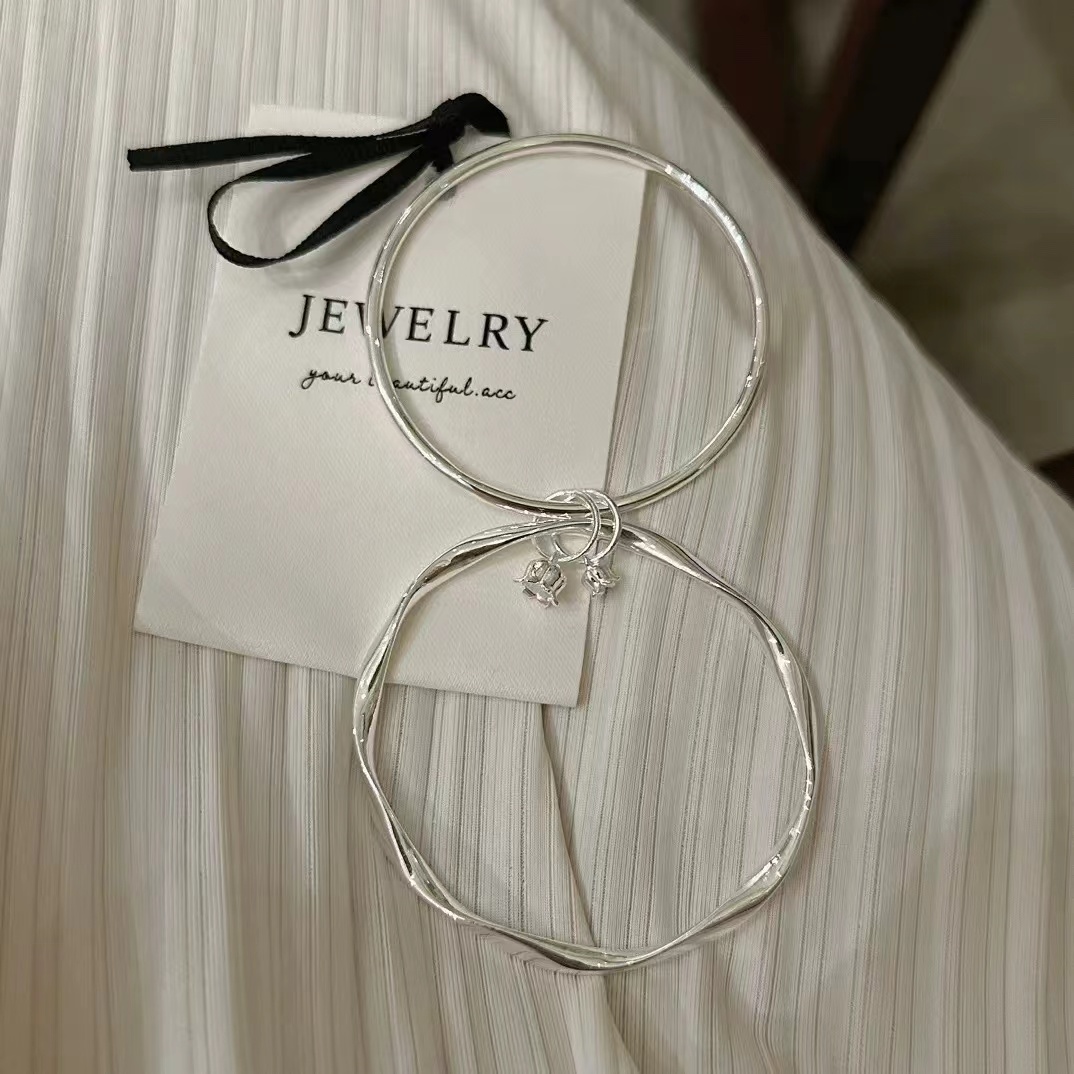 足银手镯 24莫比双圈足银999.9气质时尚22g