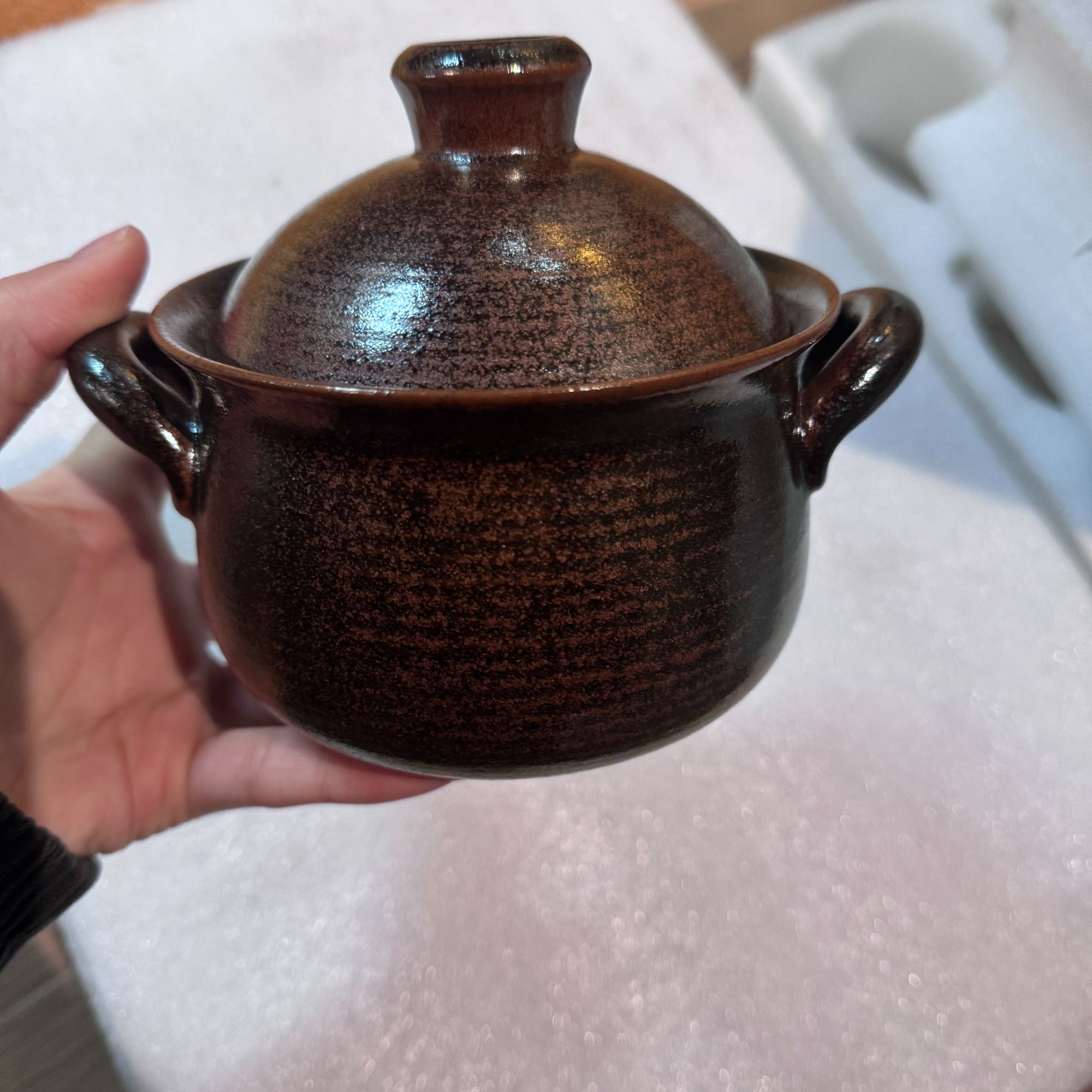 阿茶 酱红釉-外婆家小炖盅（福利款）470ML茶道配件（灰念0651）