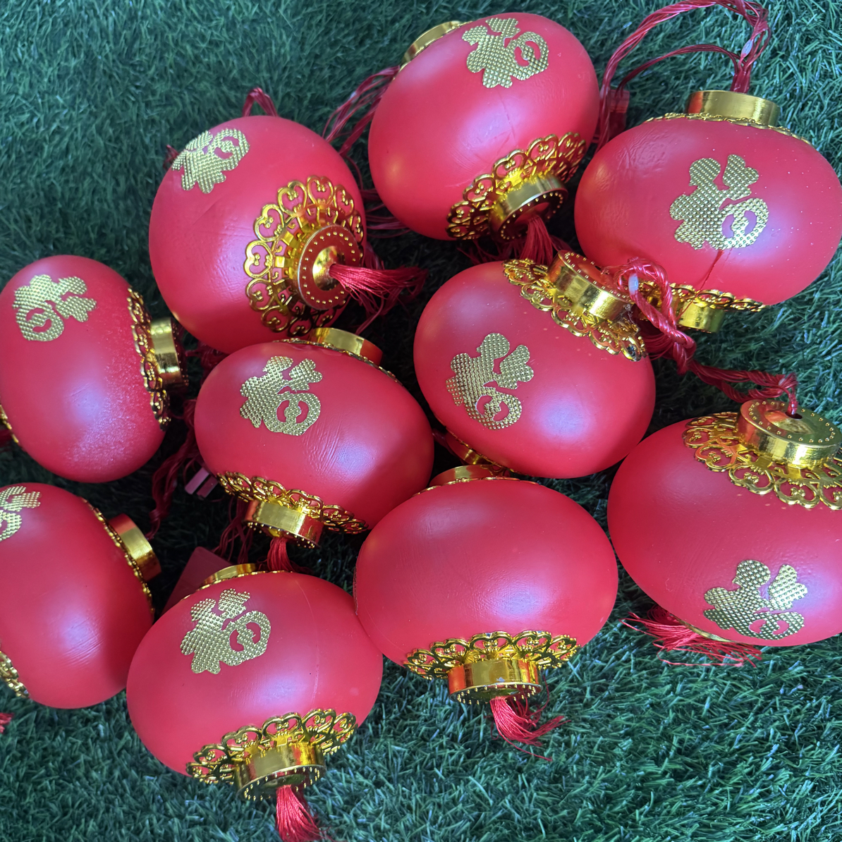 新款大号12公分3.5米流水红灯笼（带尾插）