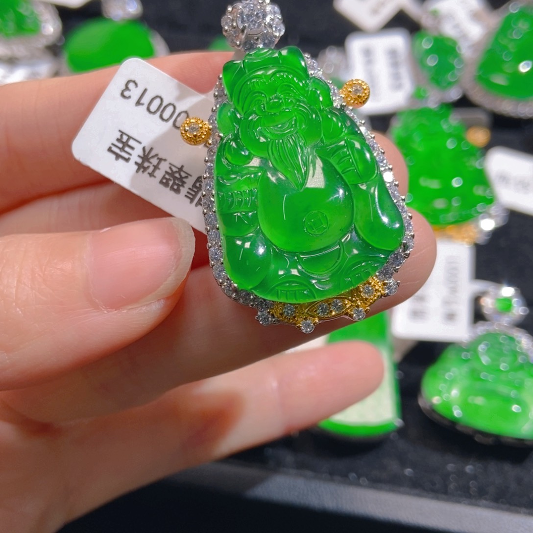 翡翠吊坠(不含链)银S925镶嵌