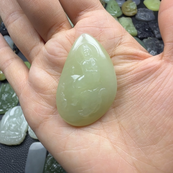 和田玉未镶嵌挂件普贤