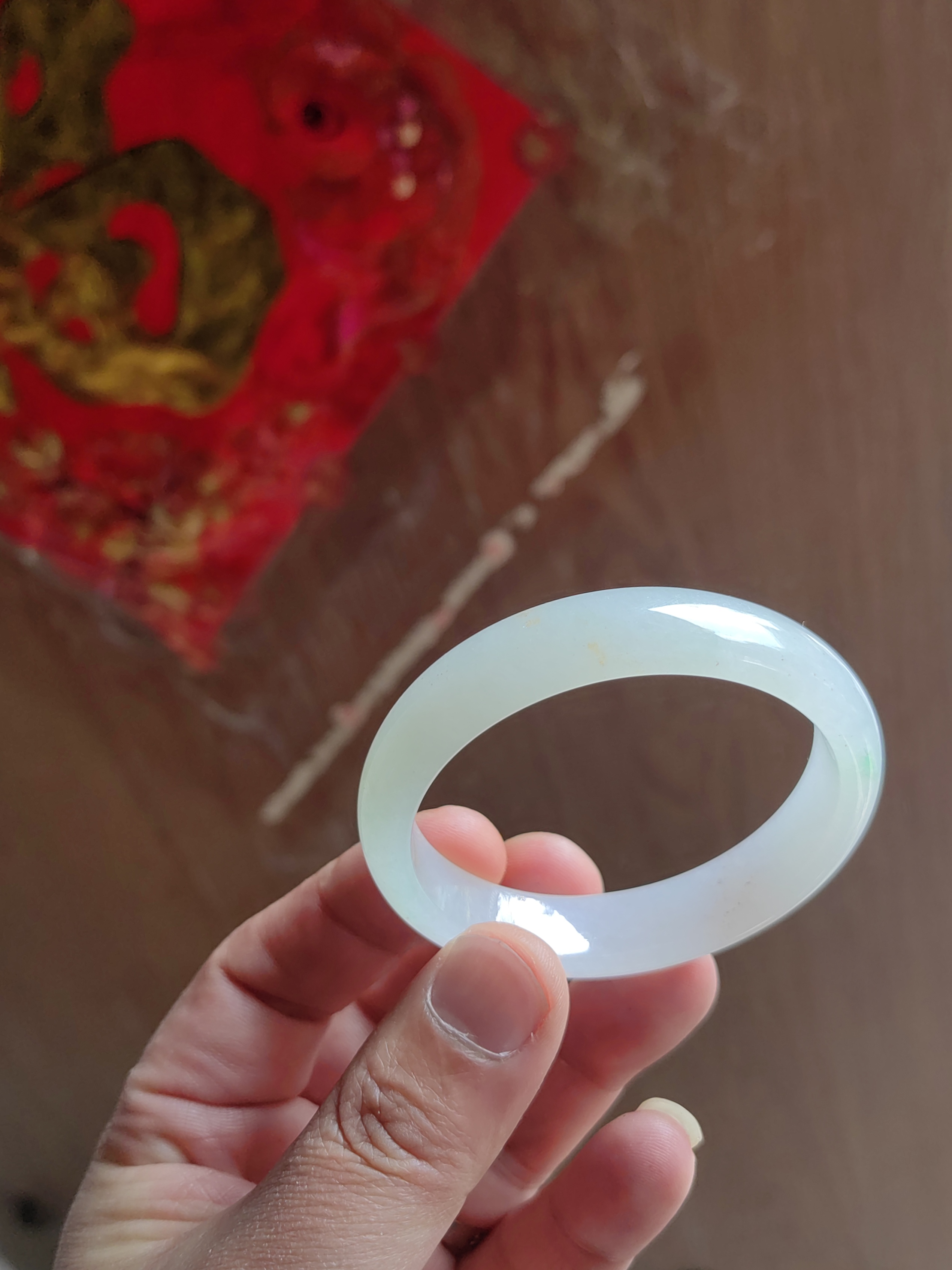 天然缅甸翡翠贵妃手镯55.7圈口