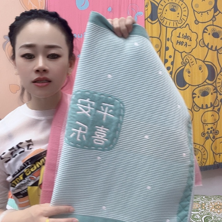 棉绿色平安喜乐棉