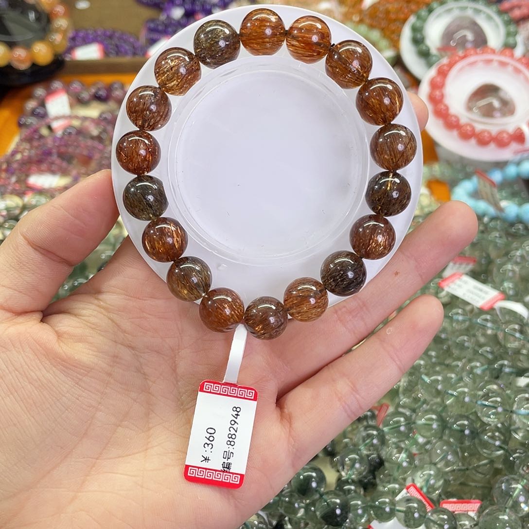 水晶手链未镶嵌黑金超七11mm