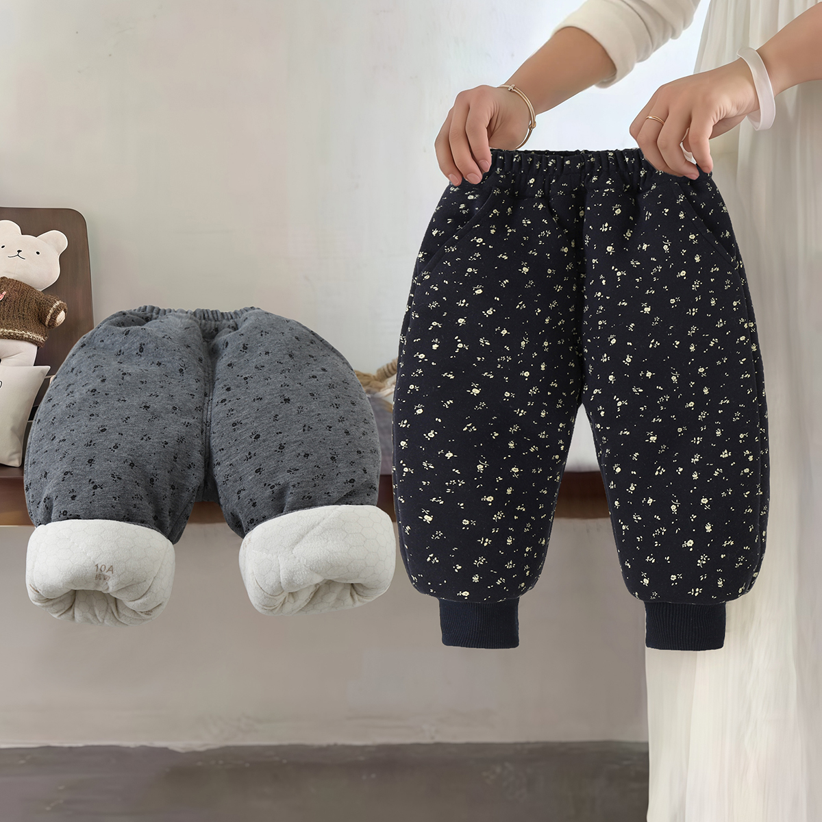 儿童加厚棉裤长裤女棉裤松紧加厚风格休闲裤裤子女童加绒冬季