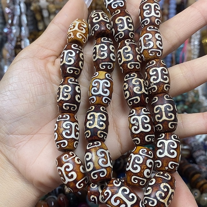 玛瑙/玉髓未镶嵌珠宝半成品玛瑙天珠卡14*21mm