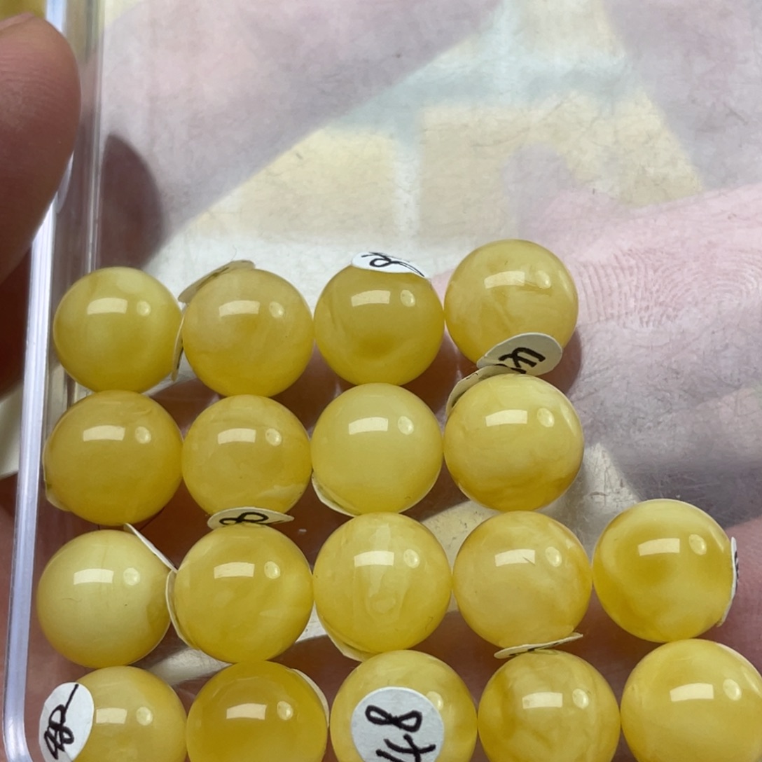 蜜蜡裸石未镶嵌蜜蜡手串9+