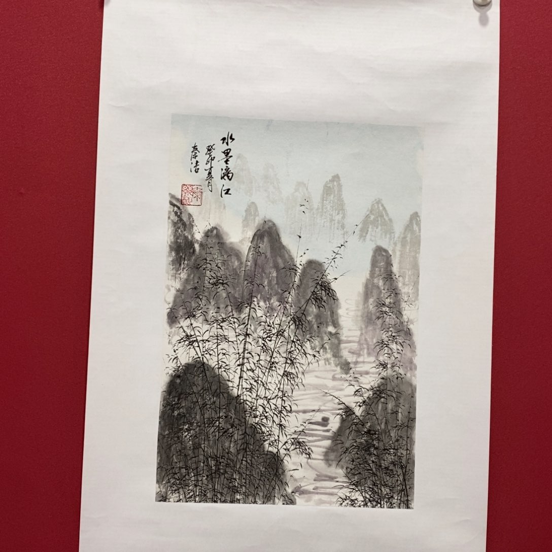 国画秦洁37*25真人真品