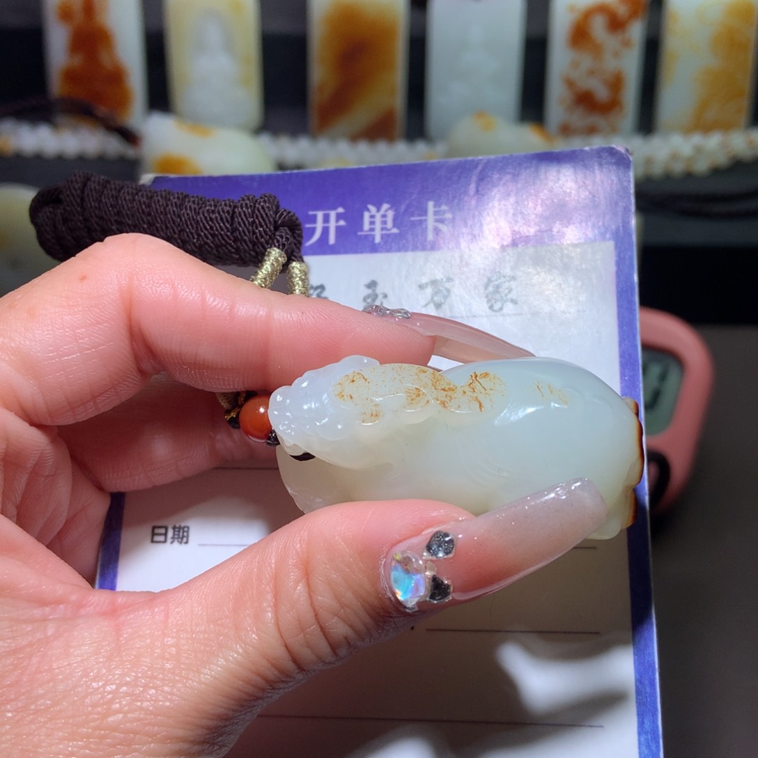 和田玉挂件未镶嵌踏**云