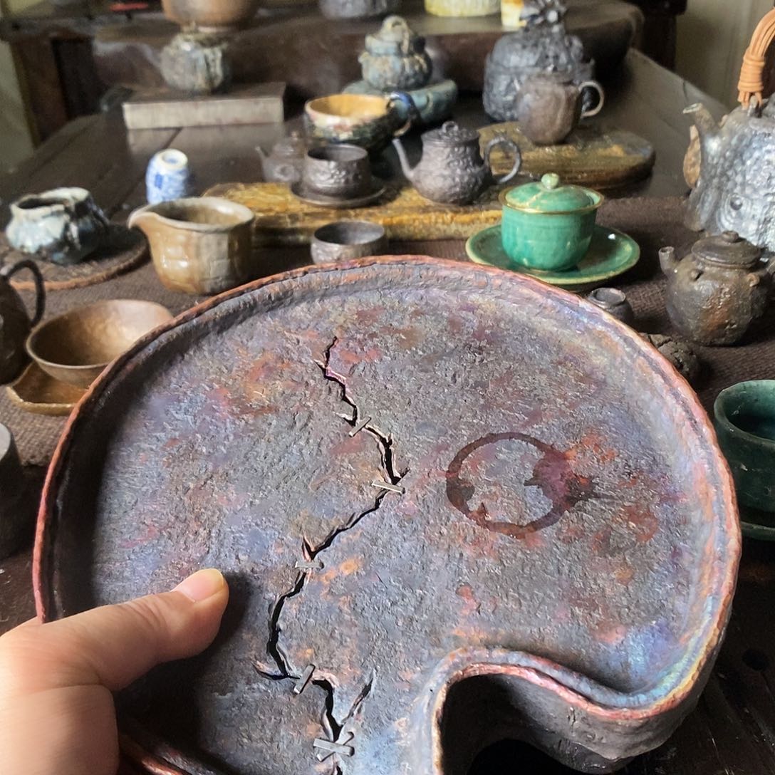宾***栈手工制作柴烧茶具