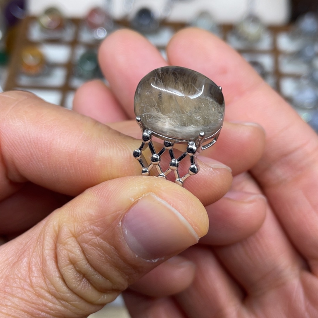 【闪购商品】银S925镶嵌珠宝半成品水晶戒指