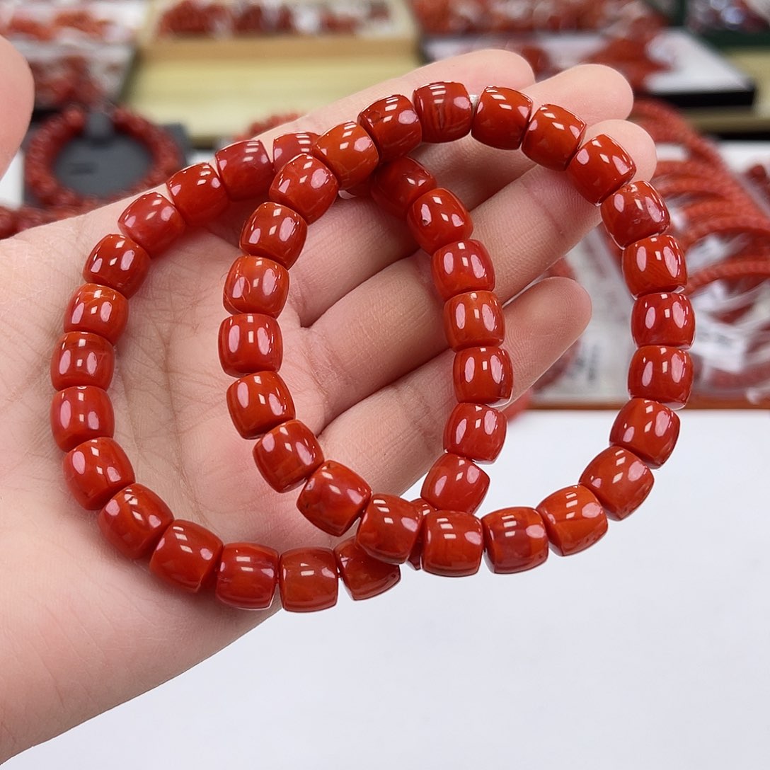 南红玛瑙瓦西直切单圈9mm（多样式发其一）未镶嵌