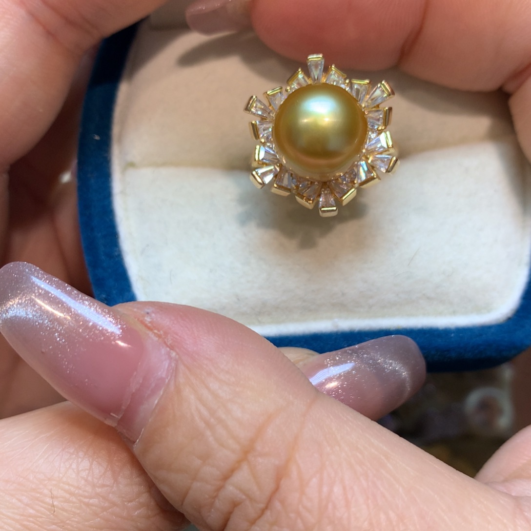 海水珍珠戒指银S925镶嵌