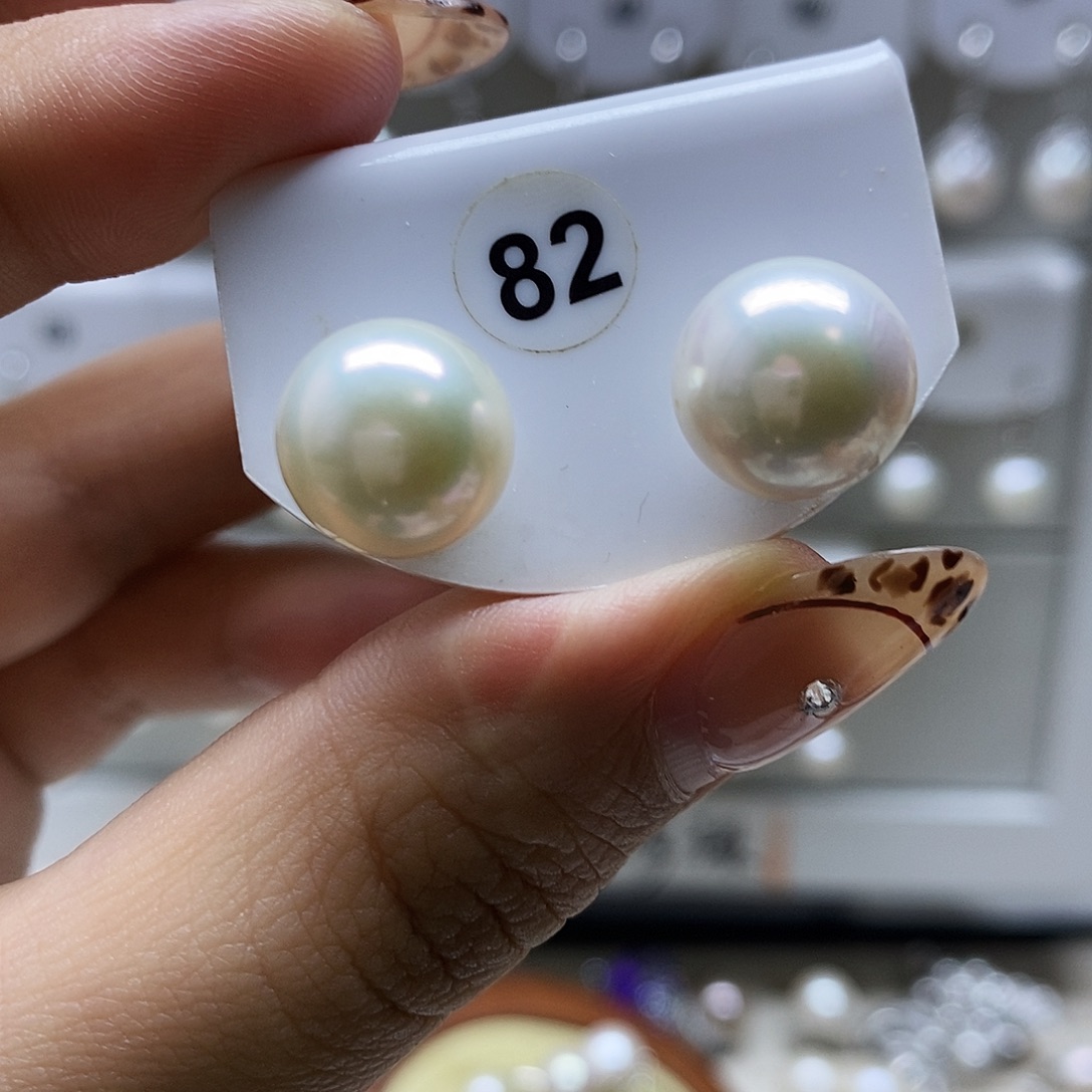 淡水珍珠耳饰银S925镶嵌