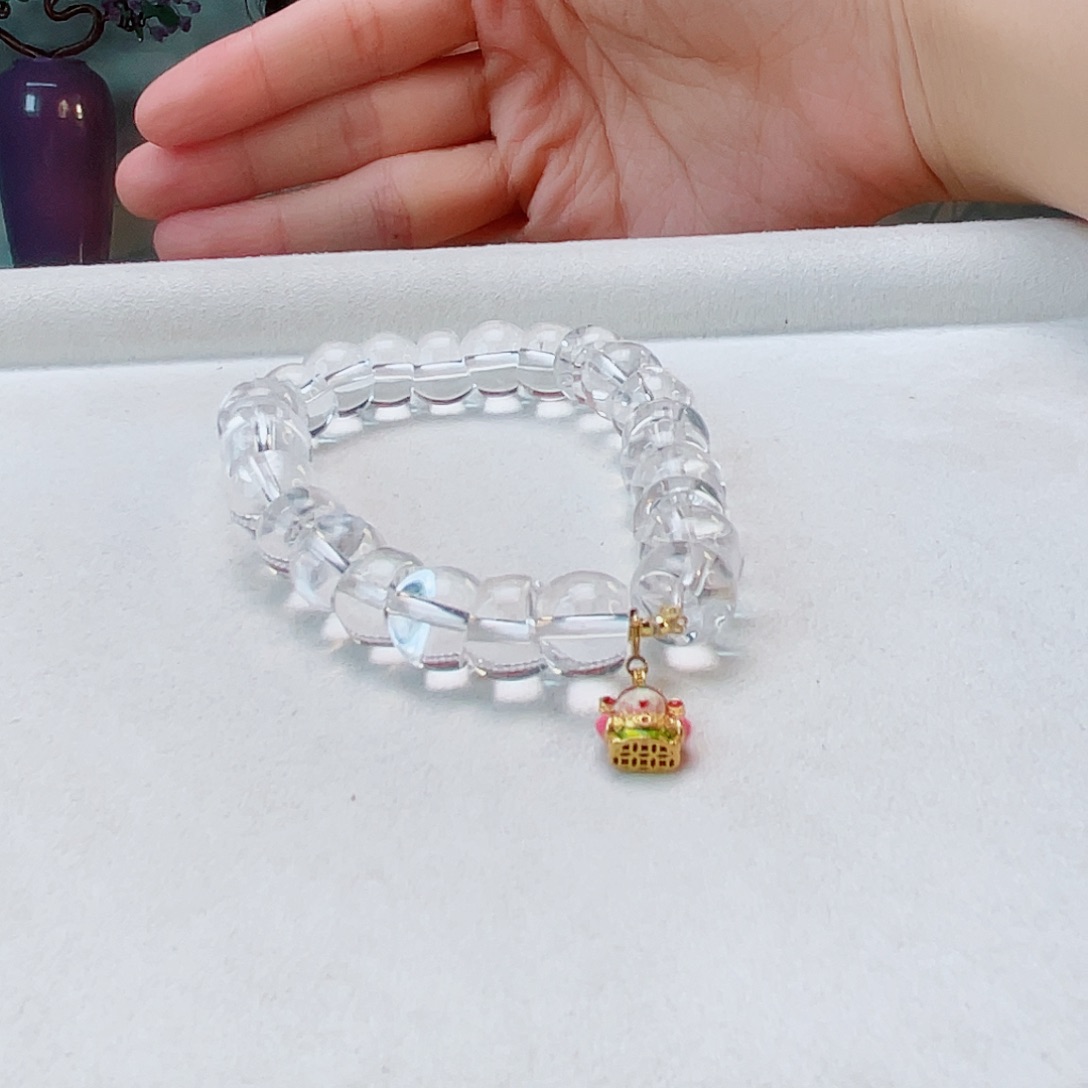 水晶手链18K金镶嵌水晶