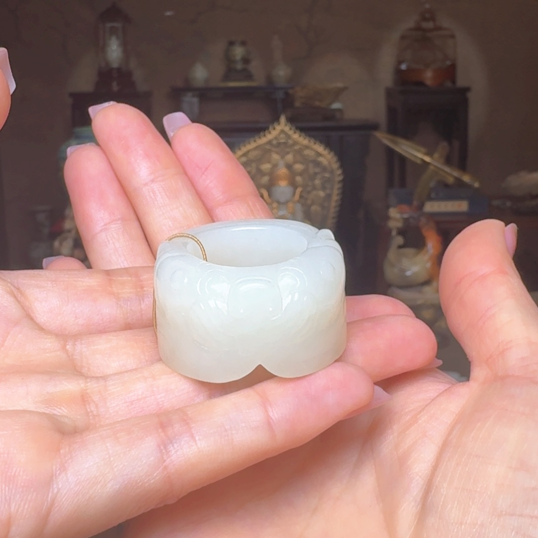 和田玉未镶嵌挂件双**荣