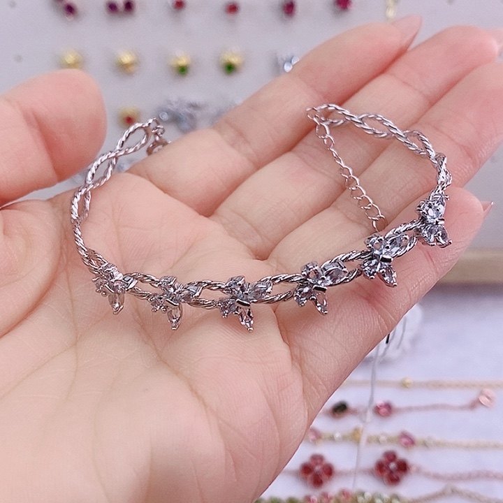 海蓝宝石手链银S925镶嵌