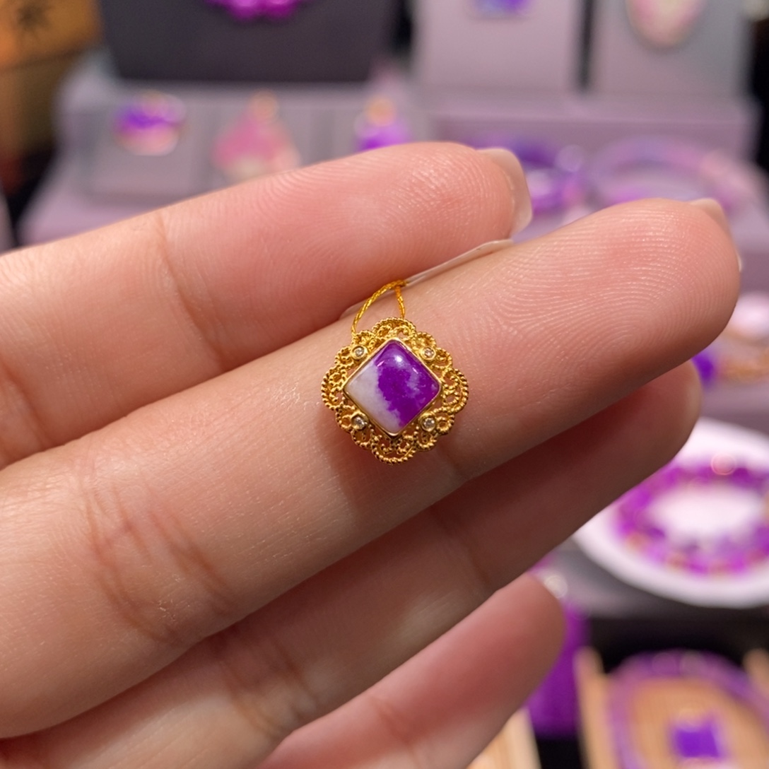 苏纪石（舒俱来）18K金镶嵌吊坠(不含链)