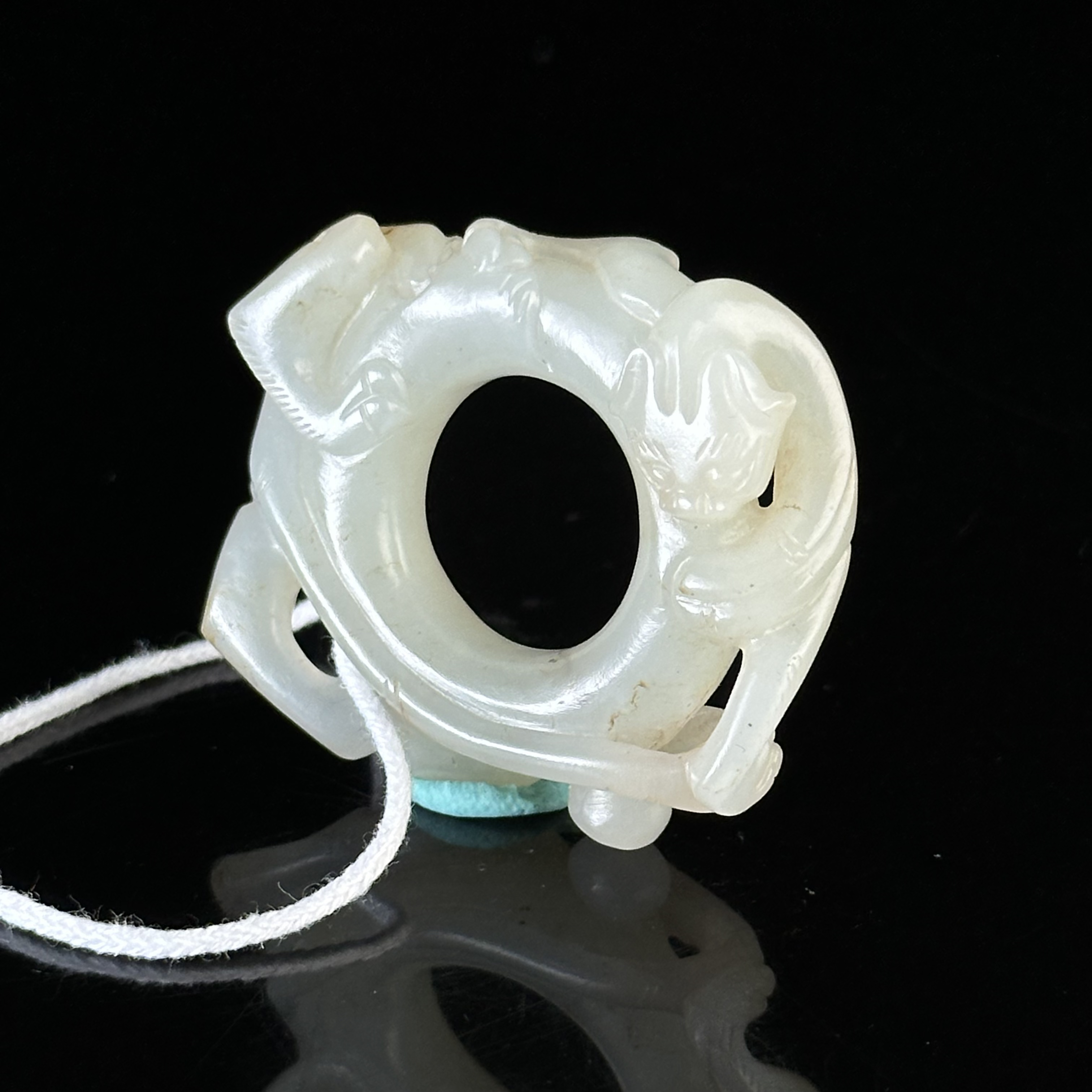 明和田玉盘螭龙纹出阔璧 ZR300115021*【上海兰馨】