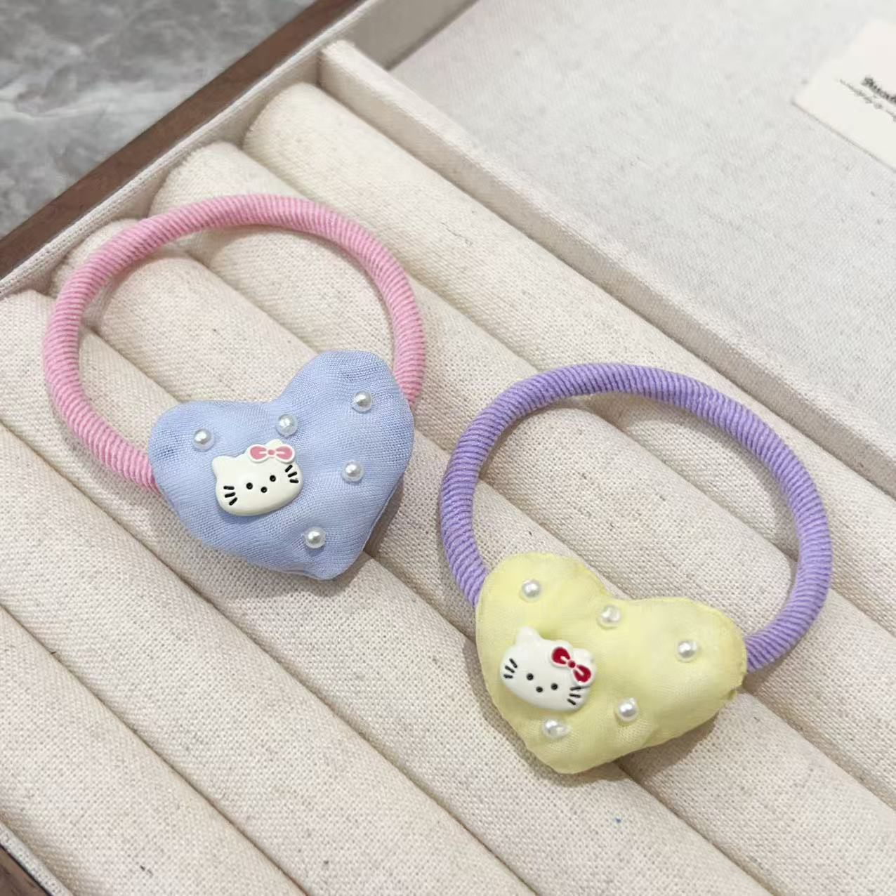 可爱珠珠猫咪爱心发绳发圈扎头发J1484