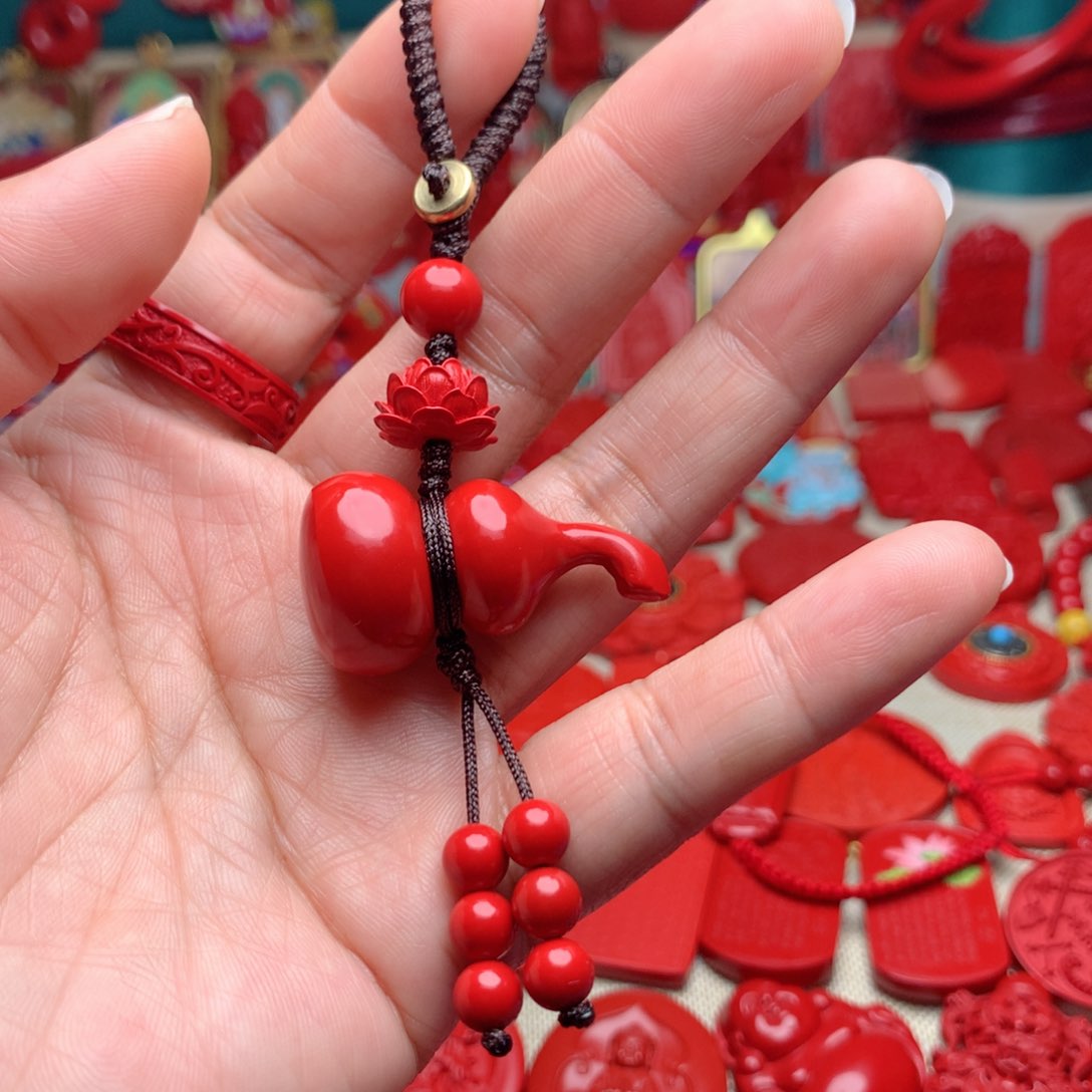 天然辰砂工艺品朱砂钥匙扣