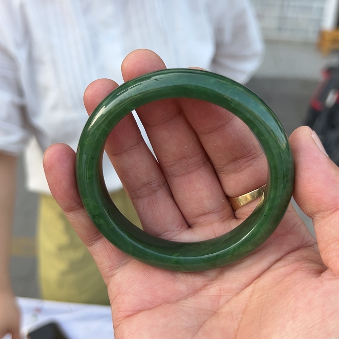 和田玉手镯未镶嵌老坑种碧玉和田玉系精品北极玉