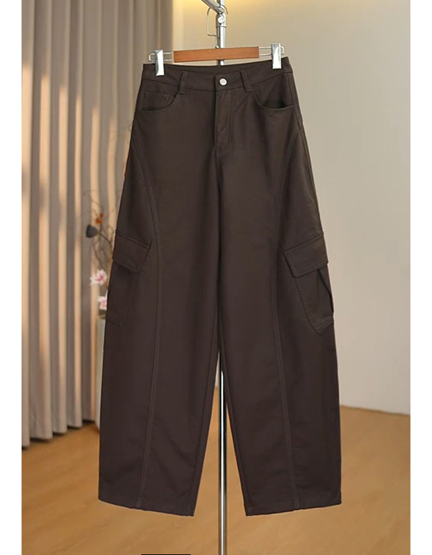 68185新款加厚加绒冬款轻工装休闲裤中高腰宽松遮肉显瘦阔腿裤女