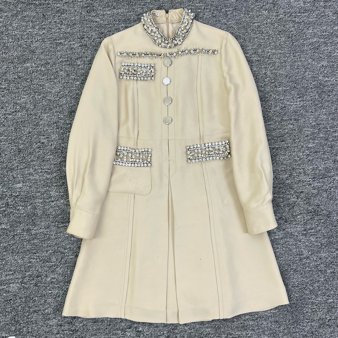 95新 MIU MIU/缪缪 38码/水钻装饰连衣裙/如图/11426