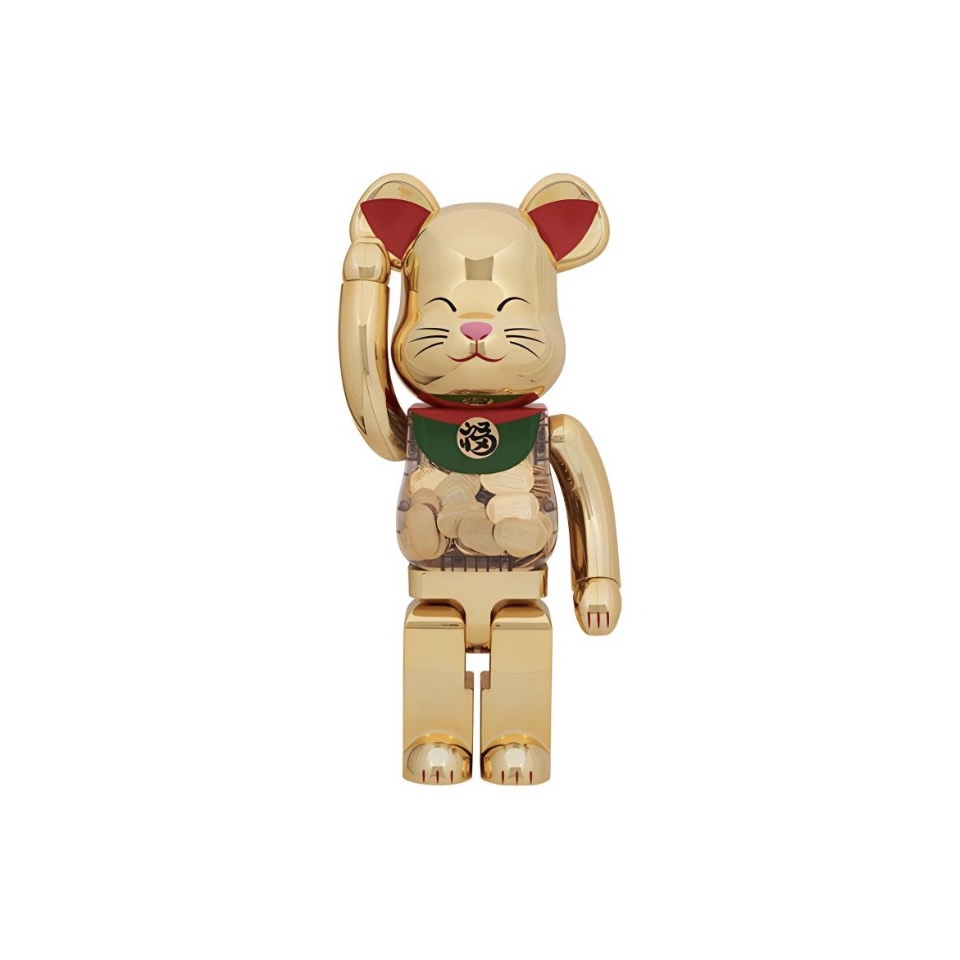 积木熊Bearbrick 眯眼金币招财猫 双盒全新未拆 1000%尺寸70cm