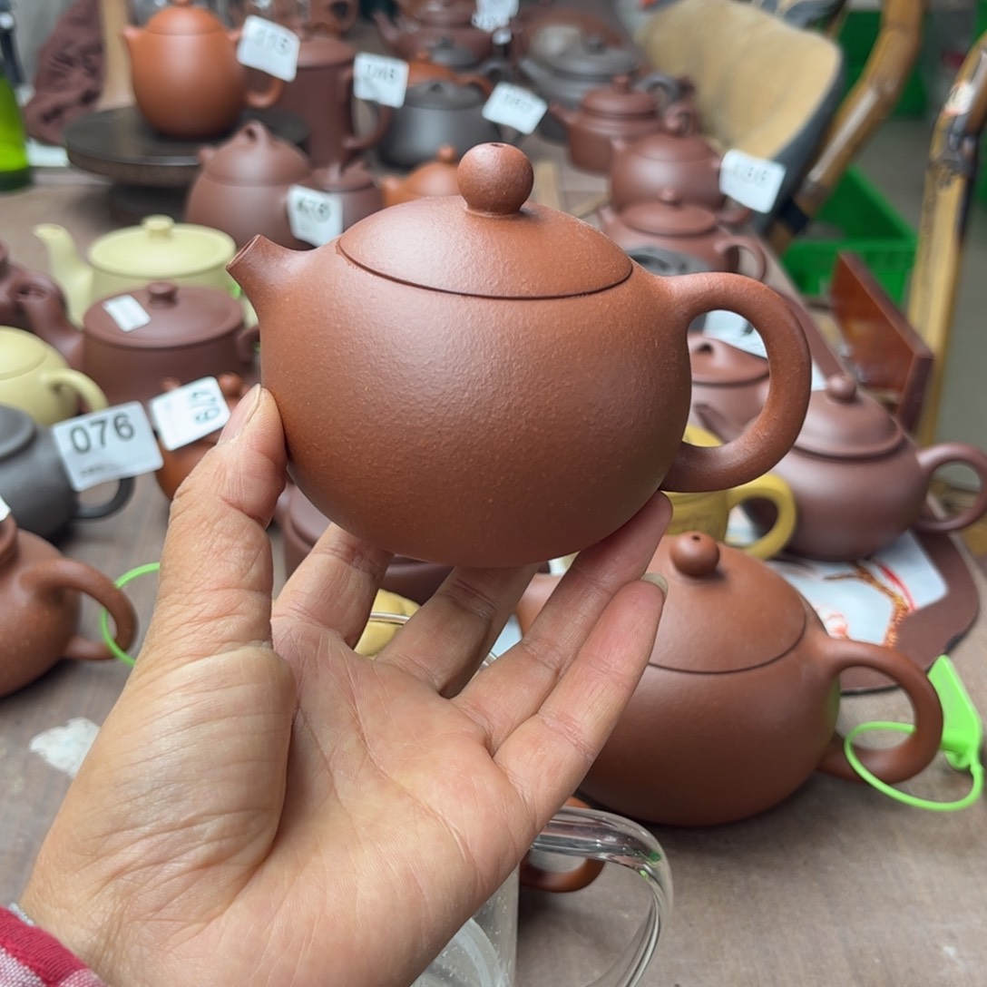 紫砂茶壶降坡泥半手220cc