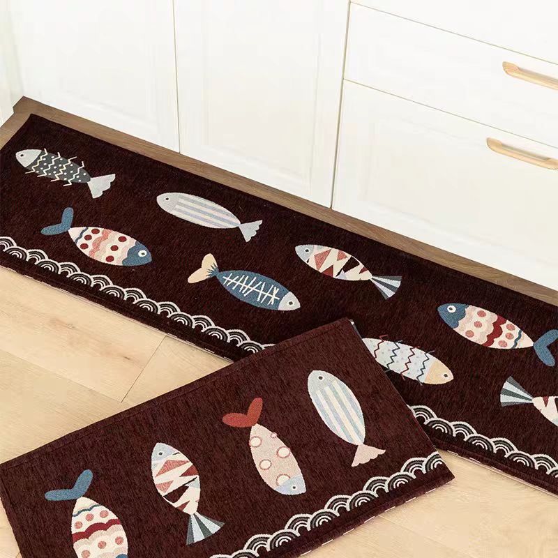 （大号）卡通厨房长条吸水吸油大号地垫