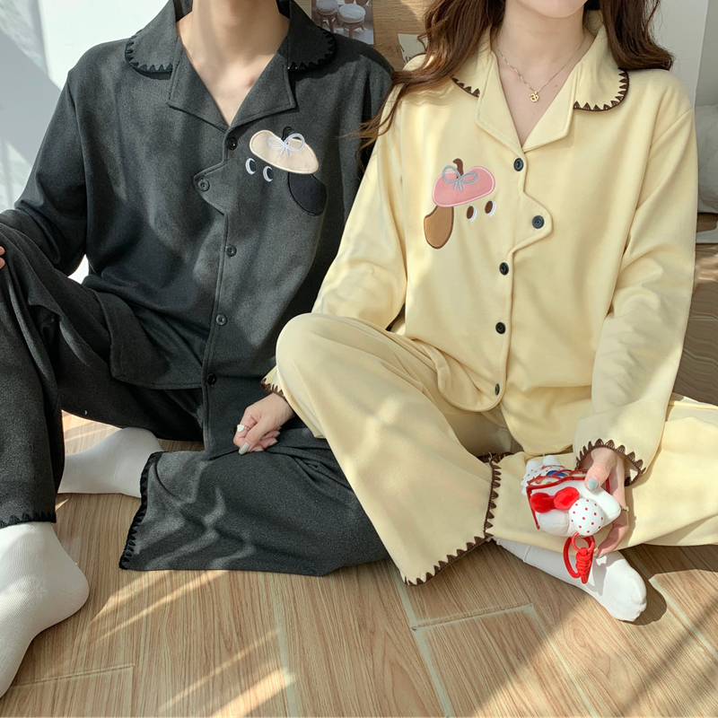 秋冬款宽松睡衣女款保暖情侣2025新款爆款可外穿出门家居服套装