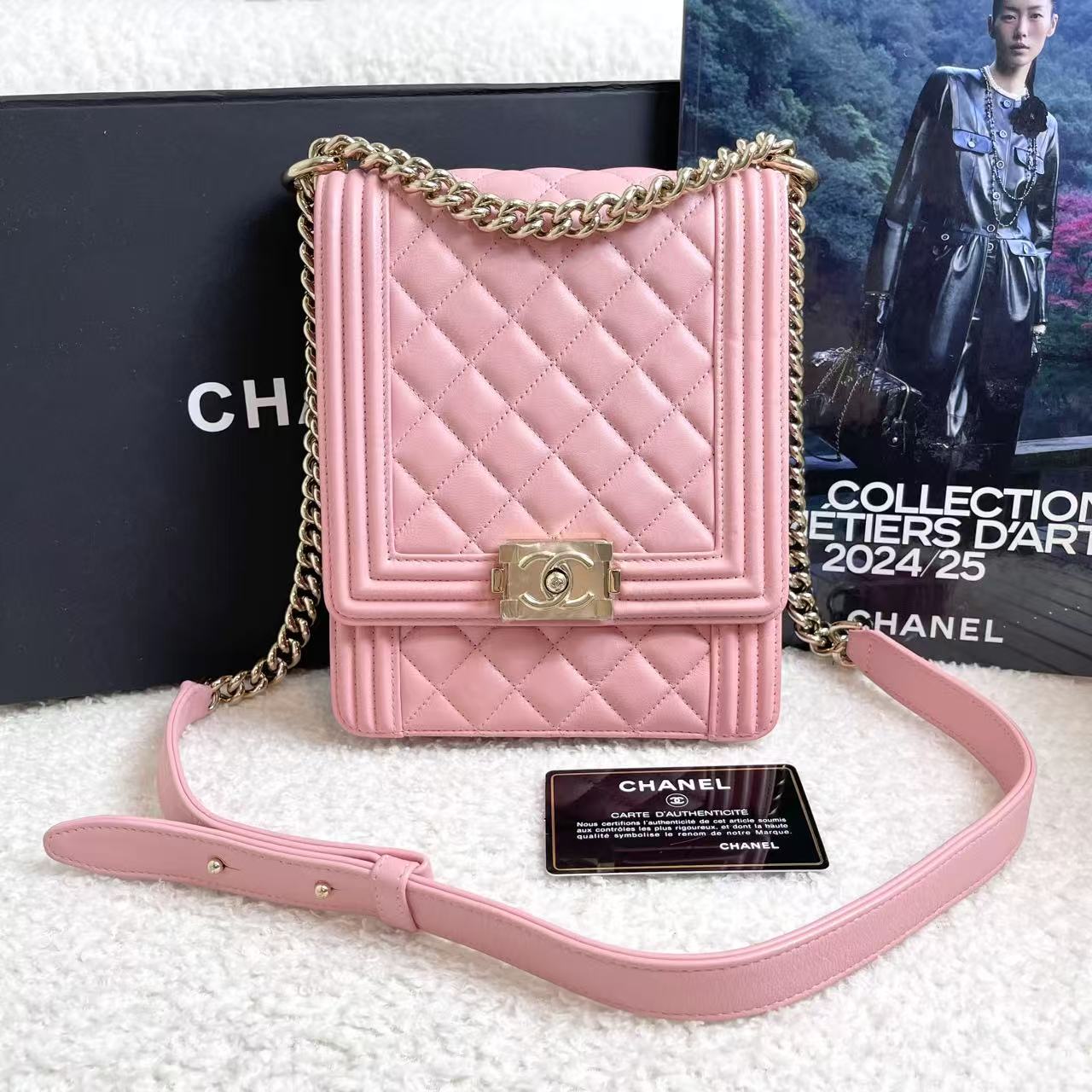 99新 Chanel/香奈儿 粉色竖版leboy/98717867/12期/代卖服务