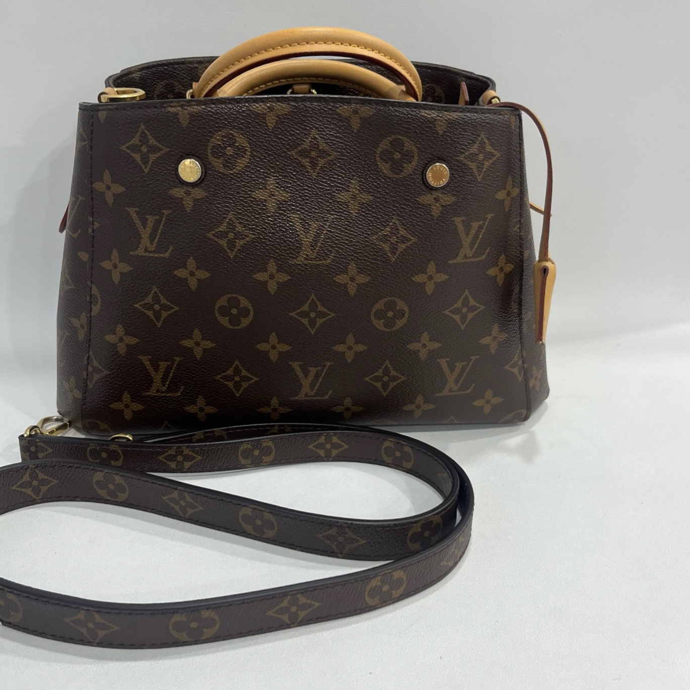 95新 LouisVuitton/路易威登 捐金沉珠/蒙田bb单肩经典