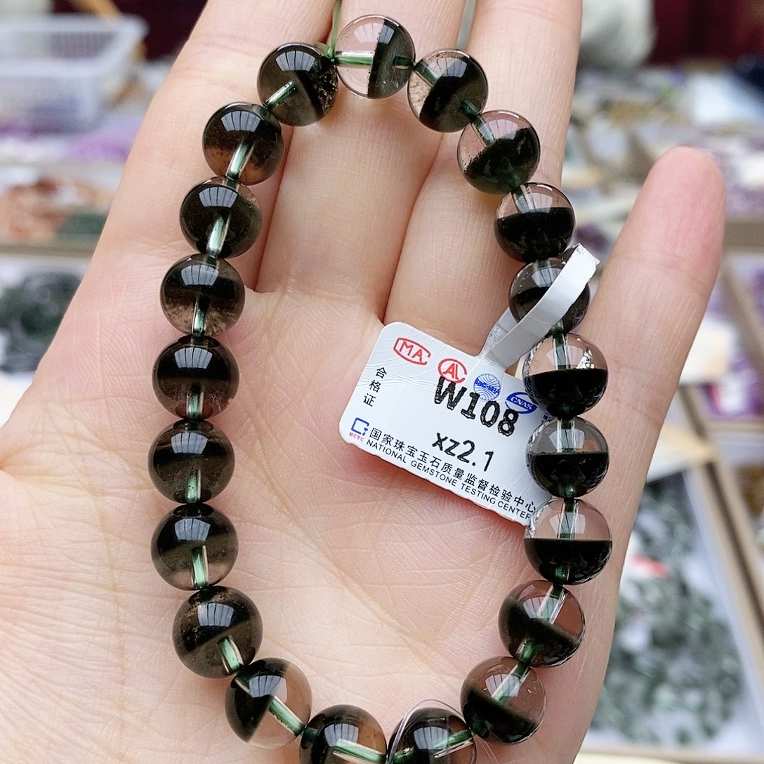 水晶手链未镶嵌W108 绿幽灵