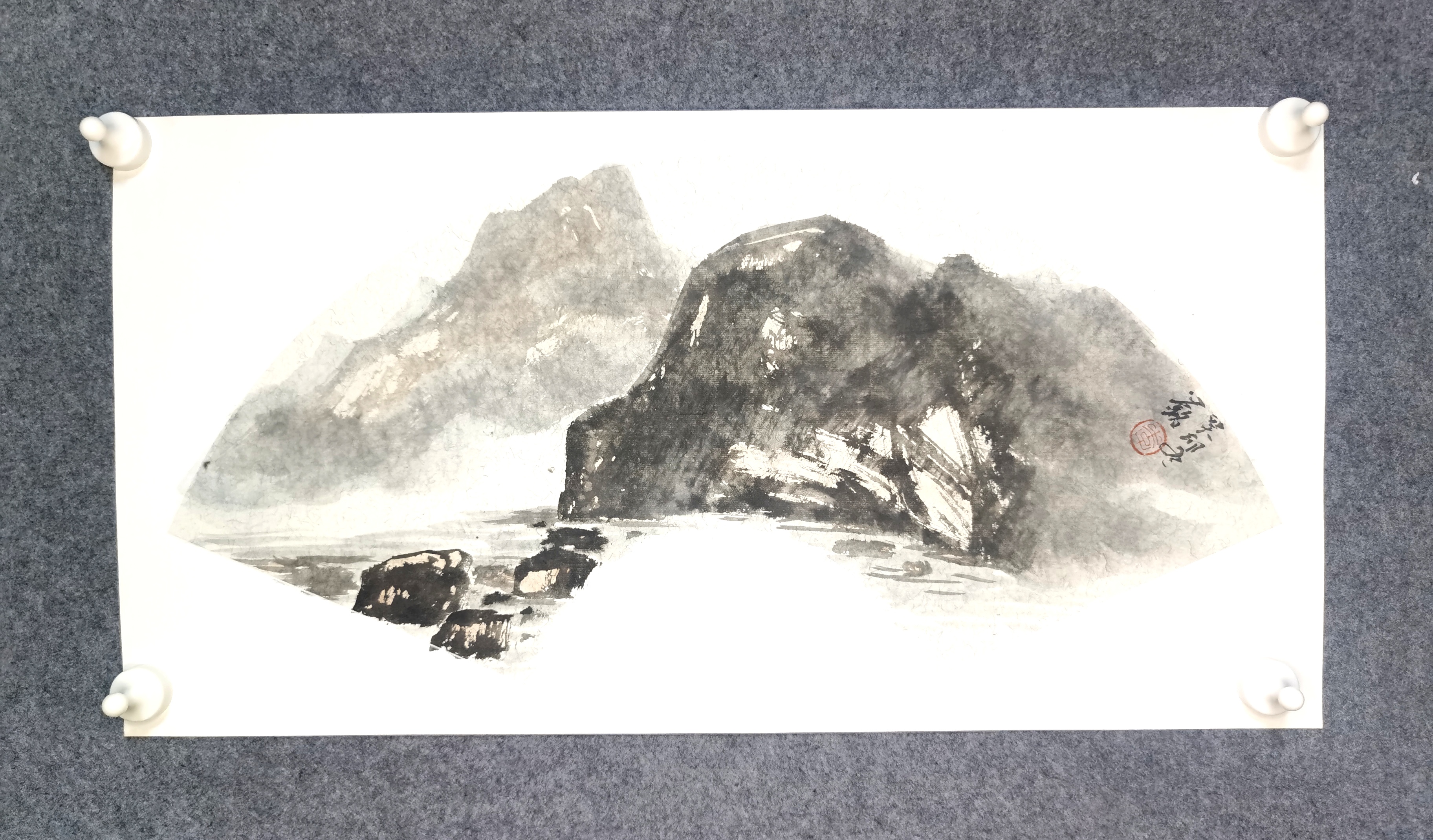 山水画中式艺术电表箱装饰画