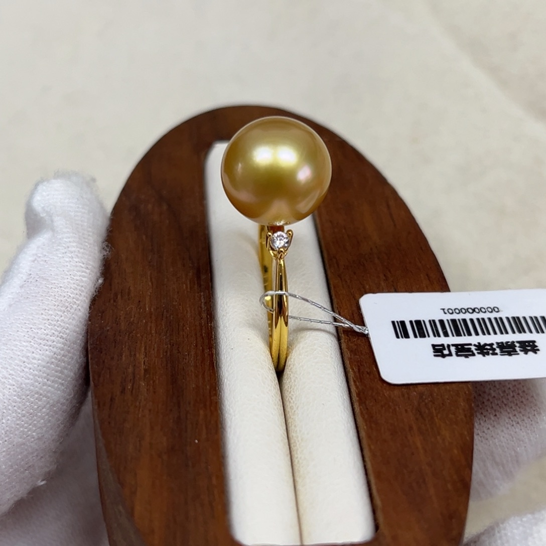海水珍珠银S925镶嵌戒圈12.3mm