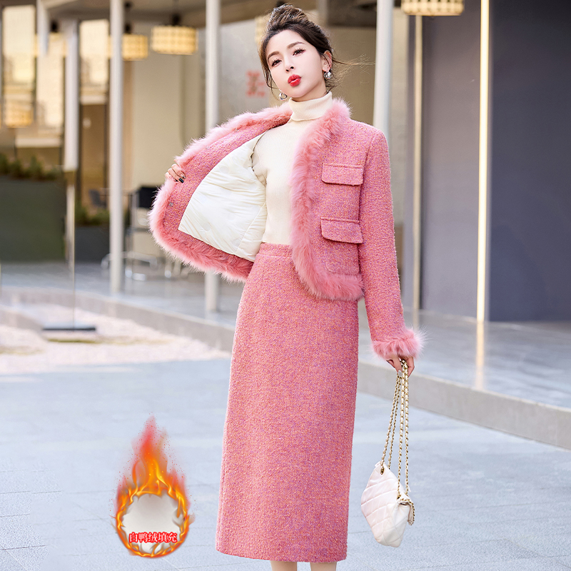 2024年新款女装服小香风套装连衣裙2024新款女秋冬高级时尚小